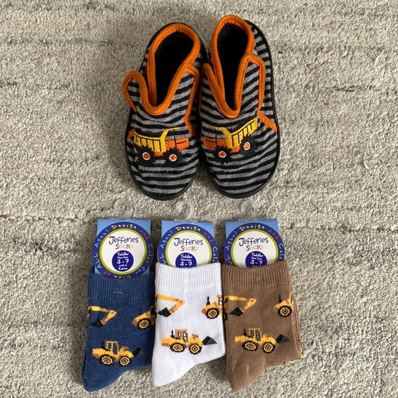 Jefferies Socks Other - Construction vehicle socks and slippers